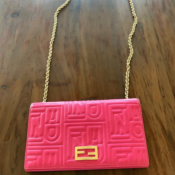 Fendi Handbags - Fendi Pink Quilted wallet on a Chain beautiful condition!